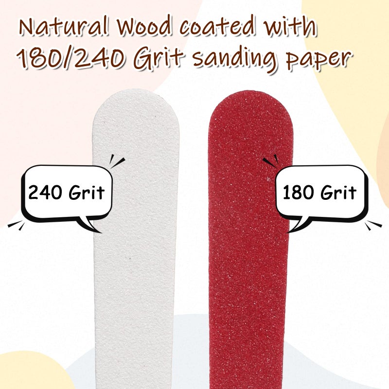 Eldraqth 100pcs Emery Boards for Nails Mini Nail Files 180/240 Grit Nail File Double Sided Small Wood Emory Fingernail Files for Acrylic and Natural Nails Manicure Pedicure - Image 3